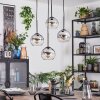 Koyoto Lampadario a sospensione, Lampada a sfera, Lampada a sospensione a cluster 35 cm Cromo, Chiaro, Grigio fumo, 4-Luci