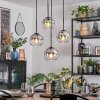 Koyoto Lampadario a sospensione, Lampada a sfera, Lampada a sospensione a cluster 35 cm Cromo, Chiaro, Grigio fumo, 4-Luci