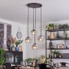 Koyoto Lampadario a sospensione, Lampada a sfera, Lampada a sospensione a cluster 35 cm Cromo, Chiaro, Grigio fumo, 4-Luci