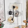 Ripoll Lampada a sfera, Applique Ambrato, Chiaro, Grigio fumo, 3-Luci