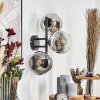Ripoll Lampada a sfera, Applique Cromo, Chiaro, Grigio fumo, 3-Luci