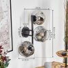 Ripoll Lampada a sfera, Applique Cromo, Chiaro, Grigio fumo, 3-Luci