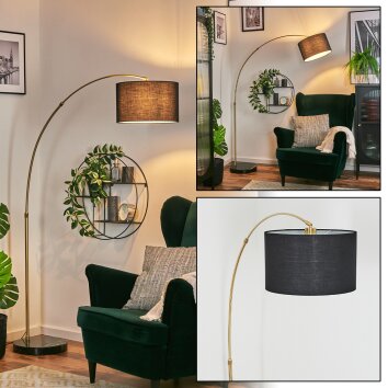 Bassagoda Lampada da terra Ottone, Nero, 1-Luce