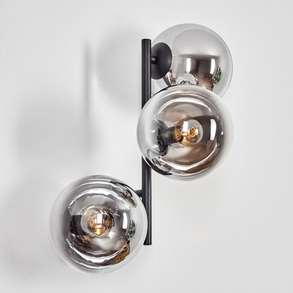 Gastor Lampada a sfera, Applique Cromo, Chiaro, Grigio fumo, 3-Luci