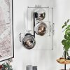 Gastor Lampada a sfera, Applique Cromo, Chiaro, Grigio fumo, 3-Luci