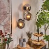 Gastor Lampada a sfera, Applique Cromo, Chiaro, Grigio fumo, 3-Luci