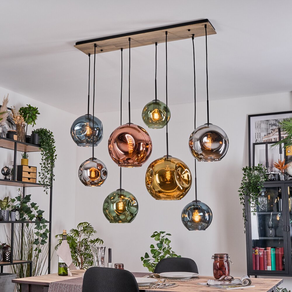 Ripoll Lampadario a sospensione, Lampada a sfera, Lampada a sospensione Écru, Nero, 8-Luci main product photo