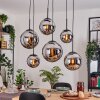 Gastor Lampadario a sospensione, Lampada a sfera, Lampada a sospensione Cromo, Grigio fumo, 6-Luci