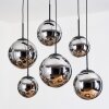 Gastor Lampadario a sospensione, Lampada a sfera, Lampada a sospensione Cromo, Grigio fumo, 6-Luci