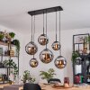 Gastor Lampadario a sospensione, Lampada a sfera, Lampada a sospensione Cromo, Grigio fumo, 6-Luci