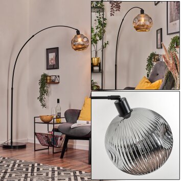 Ripoll Lampada da terra, Lampade ad arco Nero, 1-Luce