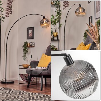 Ripoll Lampada da terra, Lampade ad arco Nero, 1-Luce
