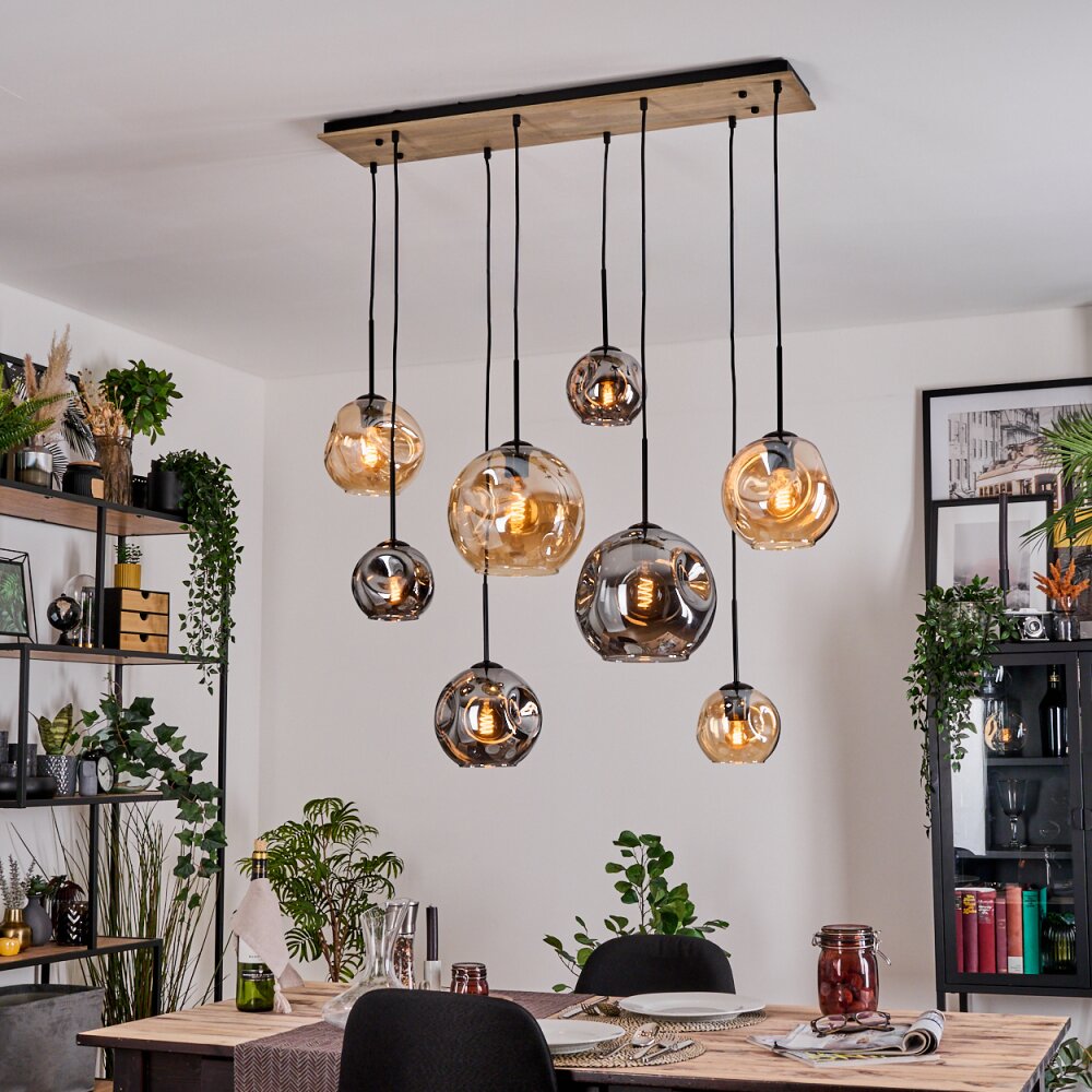 Ripoll Lampadario a sospensione, Lampada a sfera, Lampada a sospensione Écru, Nero, 8-Luci main product photo