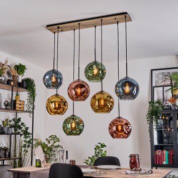 Ripoll Lampadario a sospensione, Lampada a sfera, Lampada a sospensione Écru, Nero, 8-Luci