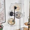 Ripoll Lampada a sfera, Applique Ambrato, Chiaro, Grigio fumo, 3-Luci
