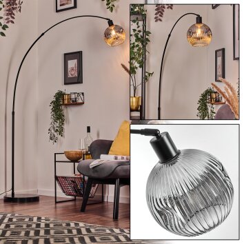 Ripoll Lampada da terra, Lampade ad arco Nero, 1-Luce