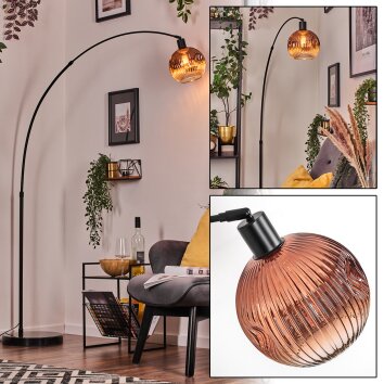 Ripoll Lampada da terra, Lampade ad arco Nero, 1-Luce