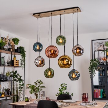 Ripoll Lampadario a sospensione, Lampada a sfera, Lampada a sospensione Écru, Nero, 8-Luci