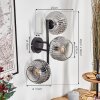 Ripoll Lampada a sfera, Applique Chiaro, Grigio fumo, 3-Luci