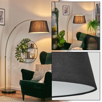 Bassagoda Lampada da terra Ottone, Nero, 1-Luce