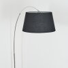 Bassagoda Lampada da terra, Lampade ad arco Cromo, Nero, 1-Luce, Paralume in tessuto
