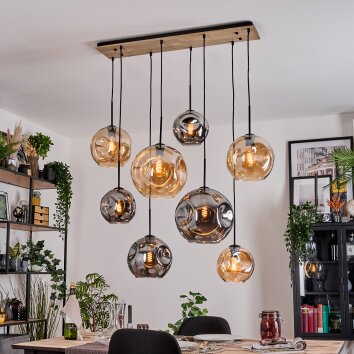 Ripoll Lampadario a sospensione, Lampada a sfera, Lampada a sospensione Écru, Nero, 8-Luci