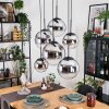 Gastor Lampadario a sospensione, Lampada a sfera, Lampada a sospensione Cromo, Chiaro, Grigio fumo, 6-Luci