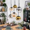 Gastor Lampadario a sospensione, Lampada a sfera, Lampada a sospensione Ambrato, Oro, Chiaro, Grigio fumo, 6-Luci
