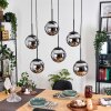 Gastor Lampadario a sospensione, Lampada a sfera, Lampada a sospensione Cromo, Grigio fumo, 6-Luci