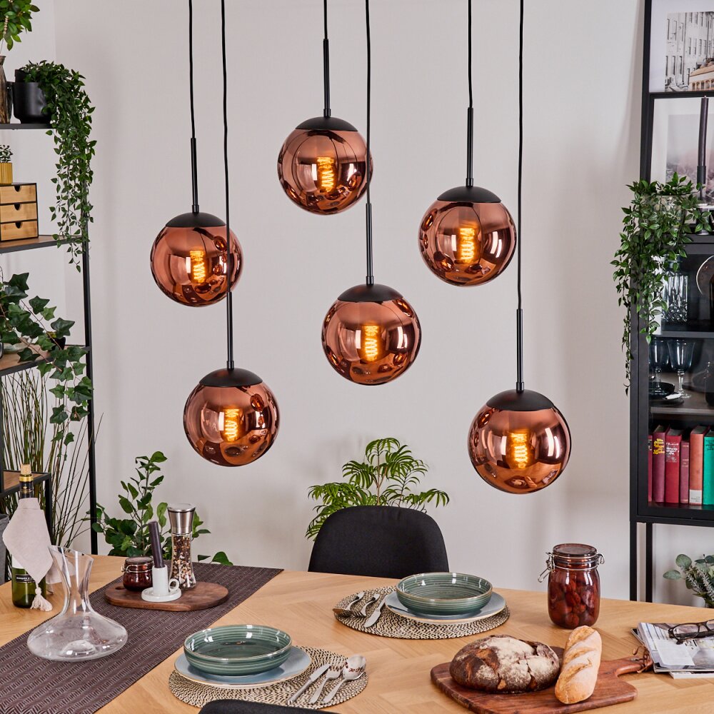 Gastor Lampadario a sospensione, Lampada a sfera, Lampada a sospensione Ramato, 6-Luci main product photo