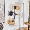 Koyoto Lampada a sfera, Applique Ambrato, Chiaro, 3-Luci