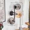 Gastor Lampada a sfera, Applique Ambrato, Grigio fumo, 3-Luci