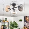 Gastor Plafoniera, Lampada a sfera Ambrato, Chiaro, Grigio fumo, 3-Luci