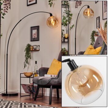 Koyoto Lampada da terra, Lampade ad arco Nero, 1-Luce