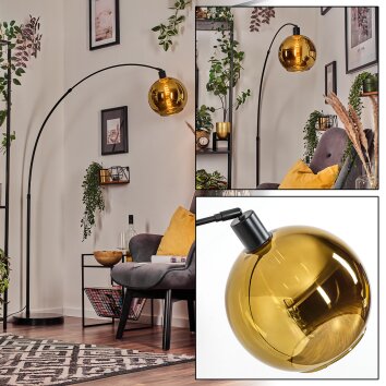 Koyoto Lampada da terra, Lampade ad arco Nero, 1-Luce