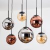 Gastor Lampadario a sospensione, Lampada a sfera, Lampada a sospensione Ambrato, Cromo, Ramato, Grigio fumo, 6-Luci