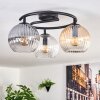 Koyoto Plafoniera, Lampada a sfera Ambrato, Chiaro, Grigio fumo, 3-Luci
