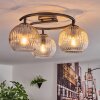Koyoto Plafoniera, Lampada a sfera Ambrato, Chiaro, Grigio fumo, 3-Luci