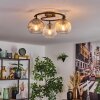 Koyoto Plafoniera, Lampada a sfera Ambrato, Chiaro, Grigio fumo, 3-Luci