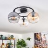 Koyoto Plafoniera, Lampada a sfera Ambrato, Chiaro, Grigio fumo, 3-Luci
