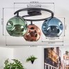 Ripoll Plafoniera, Lampada a sfera Blu, Verde, Ramato, 3-Luci