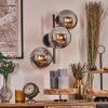 Gastor Lampada a sfera, Applique Cromo, Grigio fumo, 3-Luci