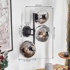 Gastor Lampada a sfera, Applique Cromo, Chiaro, Grigio fumo, 3-Luci