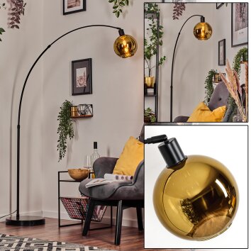 Koyoto Lampada da terra, Lampade ad arco Nero, 1-Luce