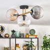 Koyoto Plafoniera, Lampada a sfera Oro, Nero, 3-Luci
