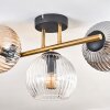 Koyoto Plafoniera, Lampada a sfera Oro, Nero, 3-Luci