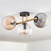 Koyoto Plafoniera, Lampada a sfera Oro, Nero, 3-Luci