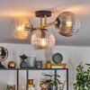 Koyoto Plafoniera, Lampada a sfera Oro, Nero, 3-Luci