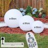Ilorn Lampada a sfera, Lampada con piedistallo, Illuminazione viale LED Bianco, 3-Luci, Telecomando