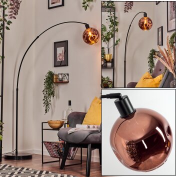 Ripoll Lampada da terra, Lampade ad arco Nero, 1-Luce